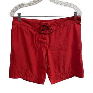 Vintage Y2K Helly Hansen Red Board Shorts Size S Lace Up Floral Surf Swim Trunks